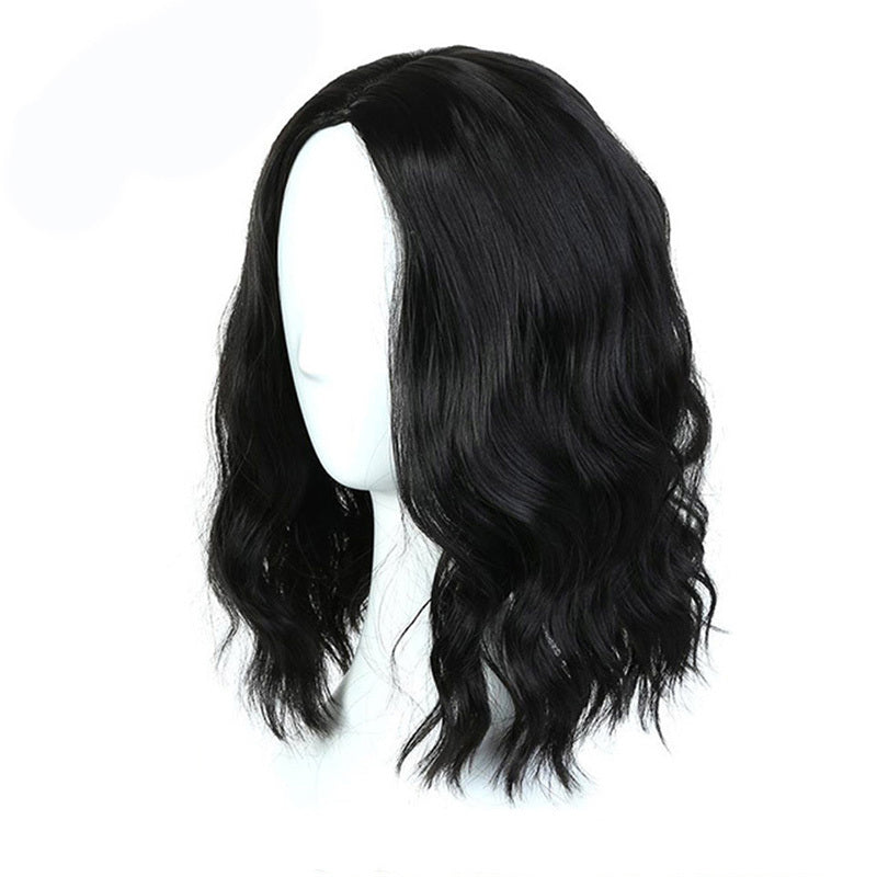 African short curly headgear in natural-looking curls, shown from the front