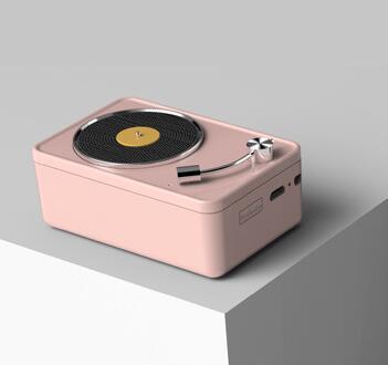 Retro vinyl record wireless speaker with turntable-inspired design and built-in controls