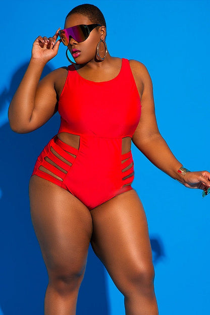 Women's plus size swimsuit by My Store in a flattering one-piece design