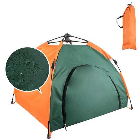 Outdoor pet tent for dogs and cats, featuring a covered design for comfortable outdoor shelter