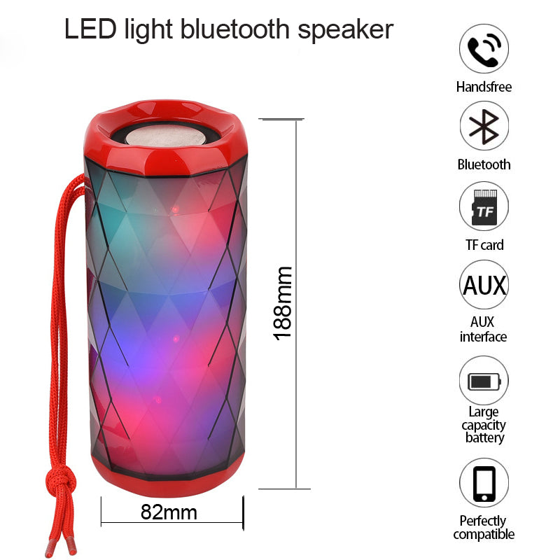 Portable Bluetooth speaker with card slot and subwoofer for outdoor use