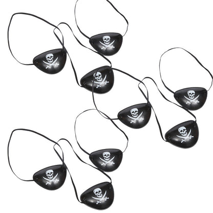 Halloween pirate blindfold, black fabric eye patch with skull and crossbones design