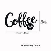 Hanging Coffee Wall Sign - Metal Coffee Cup Decor