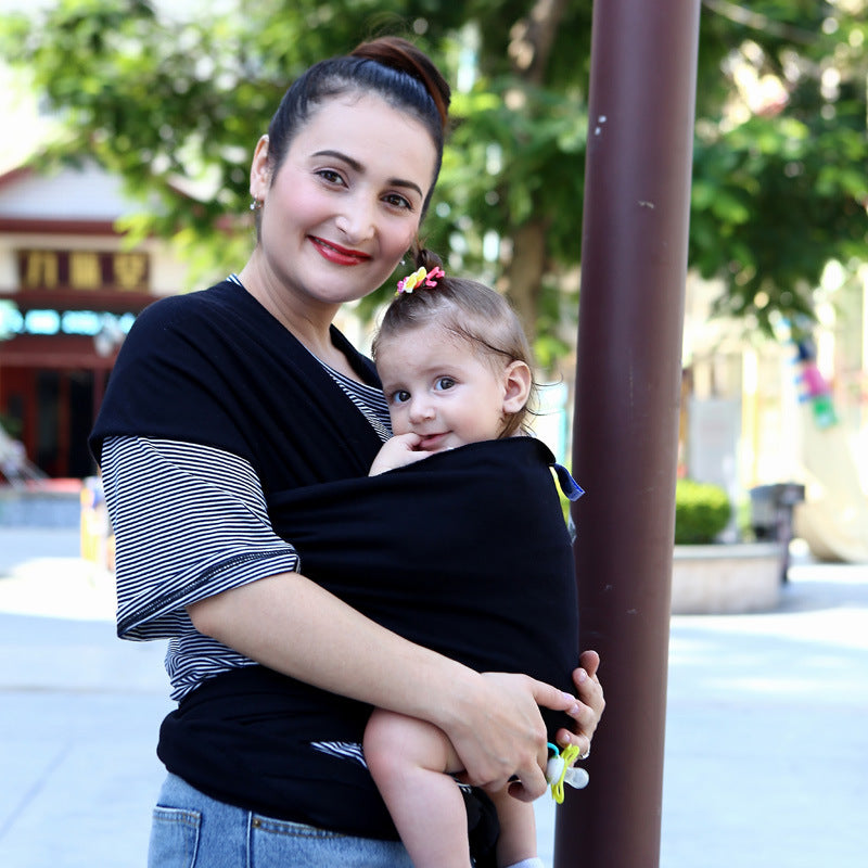 Solid color baby sling carrier for infants, designed for hands-free carrying