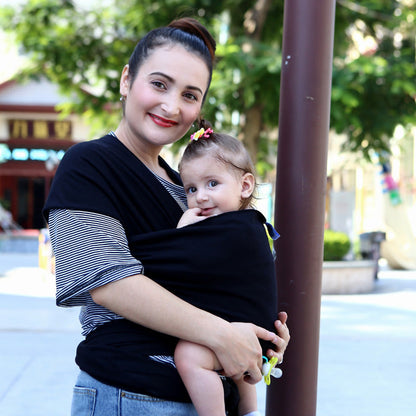 Solid color baby sling carrier for infants, designed for hands-free carrying