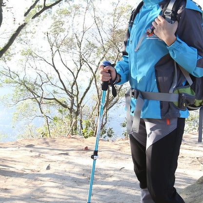 Aluminum alloy trekking pole with straight handle, lightweight outdoor walking stick、】【