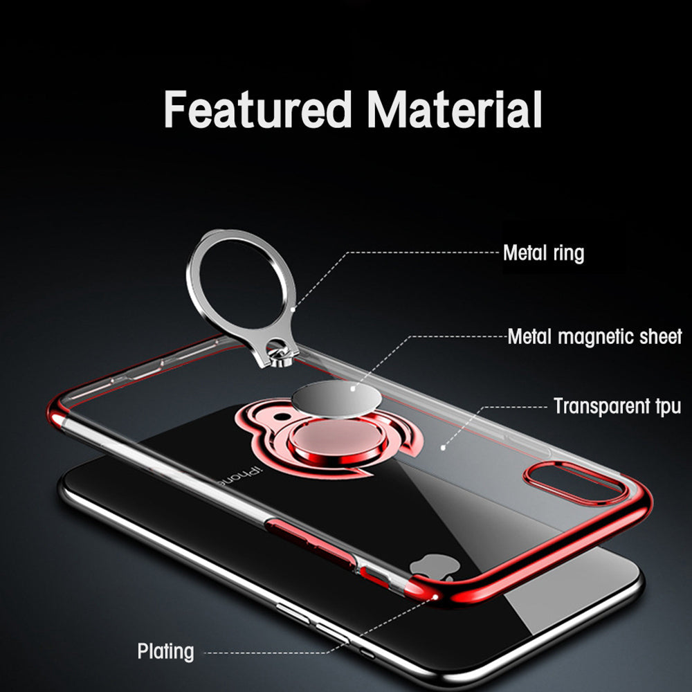 Mobile phone case holder with magnetic ring, compatible design in black and silver my store case accessory