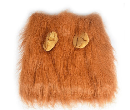 Lion mane wig for large dogs, fluffy tan lion hairstyle costume accessory