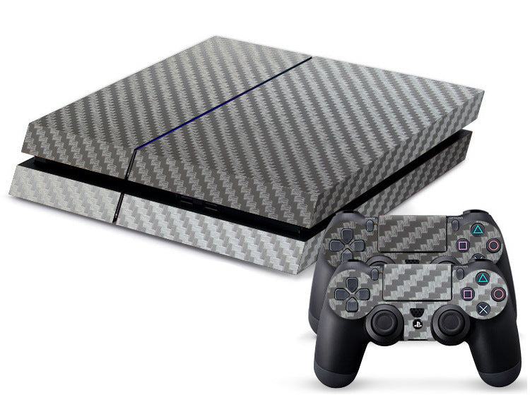 PS4 carbon fiber sticker with textured black finish for console customization