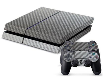 PS4 carbon fiber sticker with textured black finish for console customization
