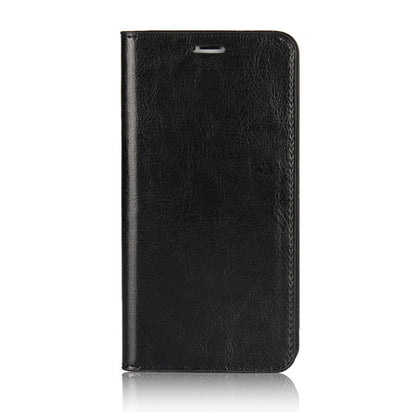 Black leather flip case cover for Apple iPhone X and iPhone 7 Plus mobile phones