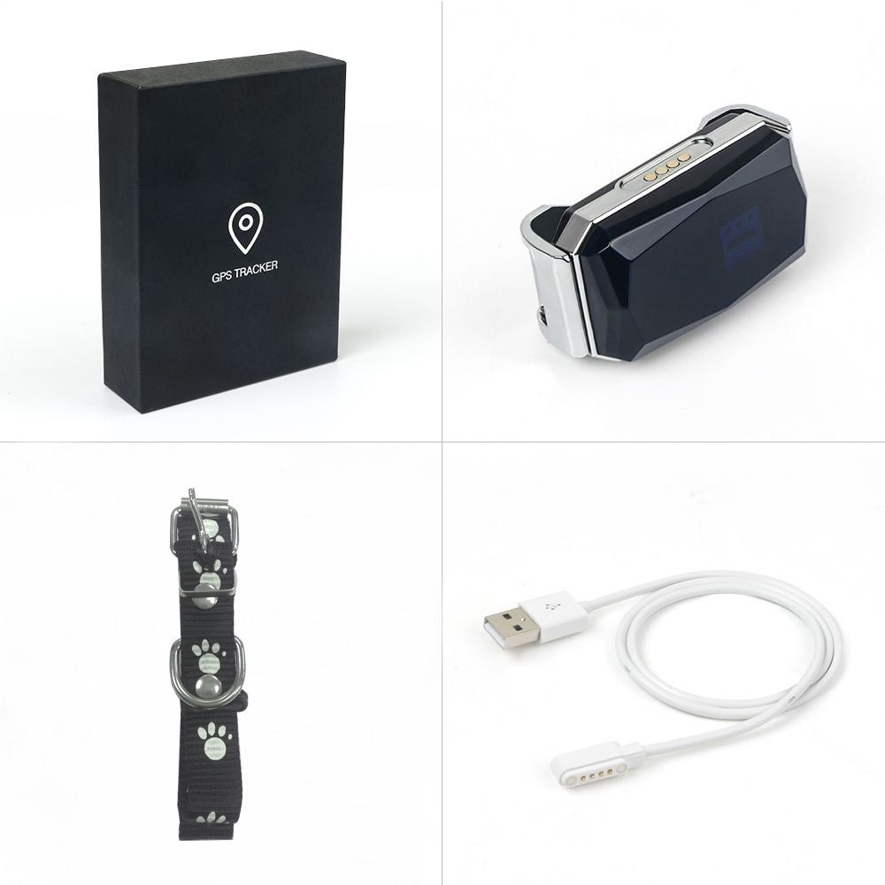 GPS tracker by My Store, compact black device with visible tracking features