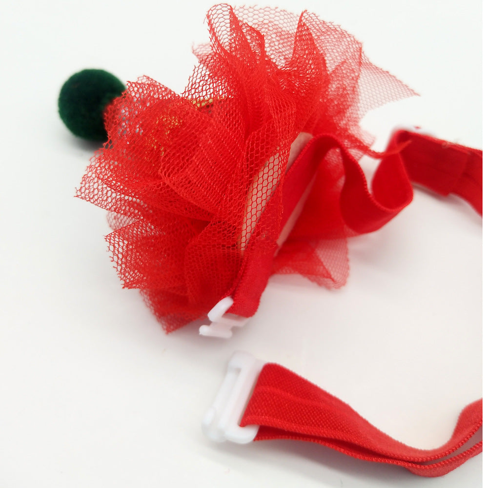 Christmas adjustable hat with festive holiday design and back strap closure