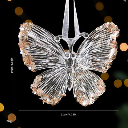 Christmas decorations sequined acrylic pendant with sparkling festive design