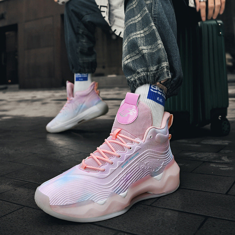 Luminous high-top basketball shoes by My Store in a sporty design