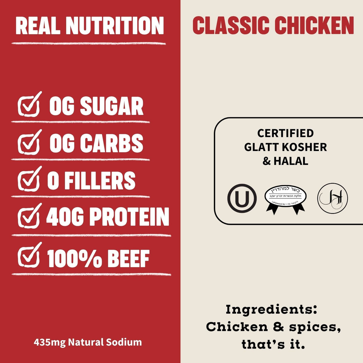 Primal Krisp Classic Chicken, crispy fried chicken piece with golden-brown coating, ready to serve.