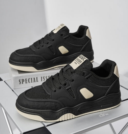 Spring summer low-top mesh skate shoes, soft light breathable casual sneakers in a stylish versatile design