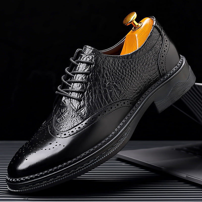 Men's casual dress slip-on leather shoes in classic design by My Store