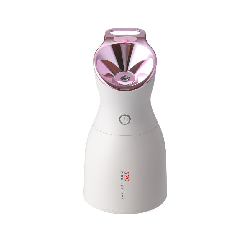 Large-capacity 520 beauty humidifier, three-in-one desktop design with compact white body and visible mist outlet