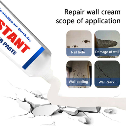Home wall repair cream tube for filling cracks, holes, and imperfections on interior walls