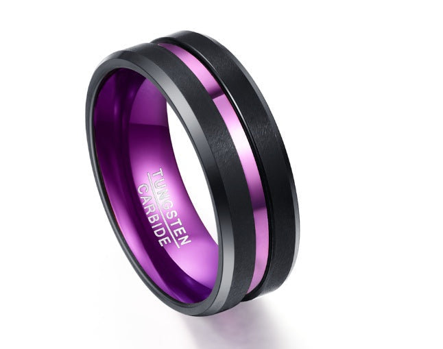 Purple party groove ring product image, featuring a bold purple band design