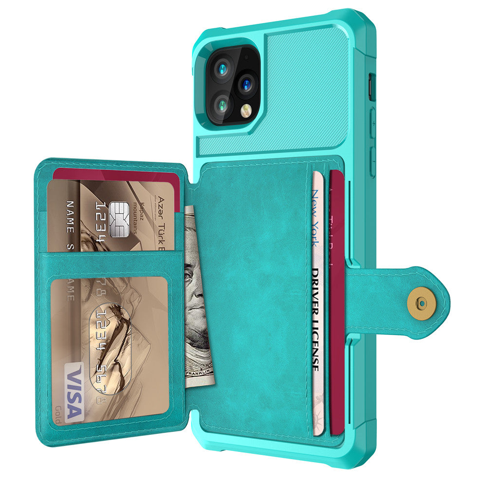 Black card wallet holder phone case with slim card slot design