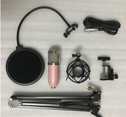 BM800 microphone set with condenser microphone, shock mount, pop filter, and adjustable stand