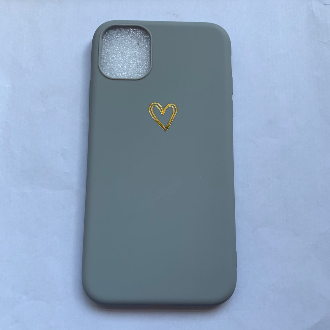 Simple small love iPhone case compatible with Apple, featuring a minimalist heart design