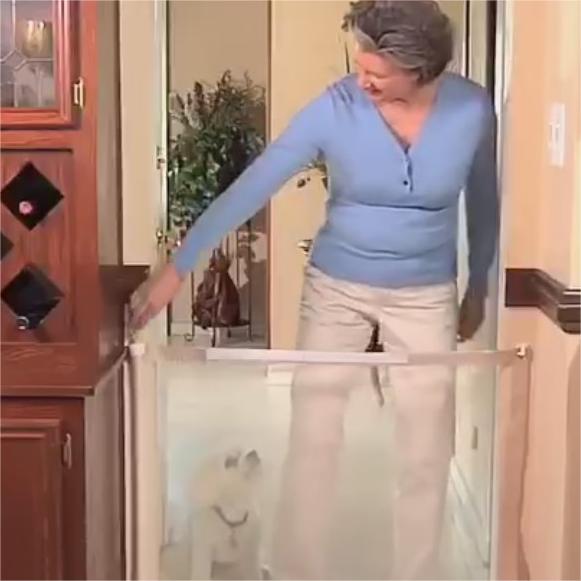 Portable folding pet isolation barrier fence for containing pets indoors or outdoors