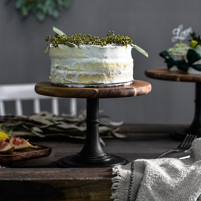 Solid wood tray dessert cake stand for displaying cakes and desserts
