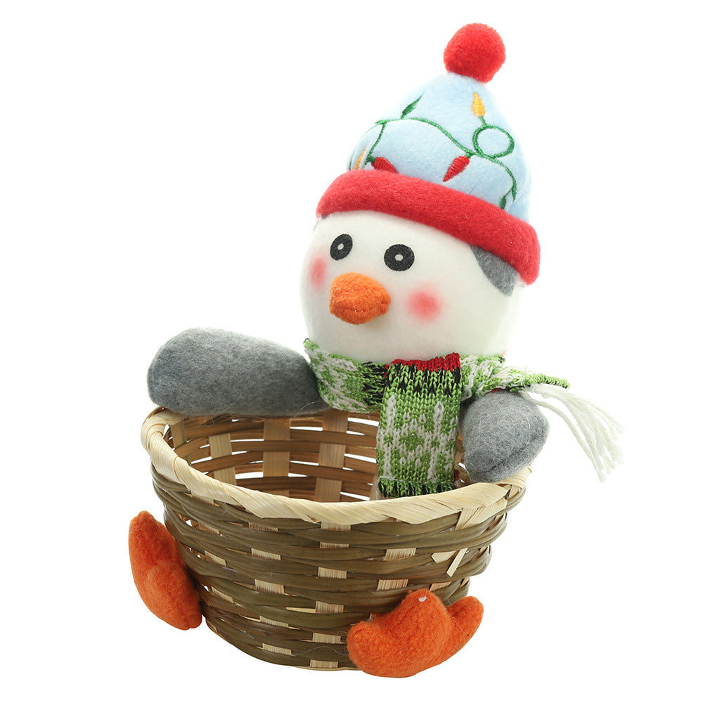 Christmas decorations fruit basket with festive fruit ornaments and seasonal details