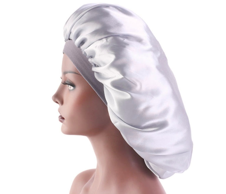 Beauty print satin silk bonnet sleep night cap in a colorful patternm