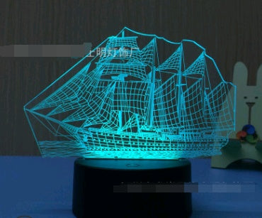 Colorful 3D LED owl night light table lamp with touch control