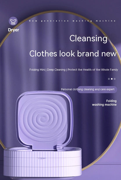 Plastic folding automatic washing machine for underwear, socks, baby clothes, pet clothes, and dormitory laundry