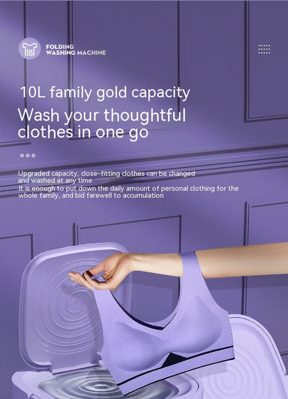 Plastic folding automatic washing machine for underwear, socks, baby clothes, and pet clothes folded for storage