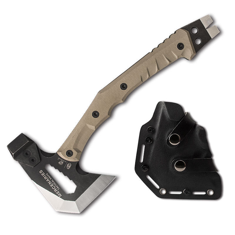 Mercenary Tactics military camping axe with durable tactical design and ergonomic handle