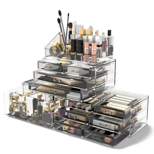 Household fashion cosmetics storage box with compartments for organizing makeup and beauty products