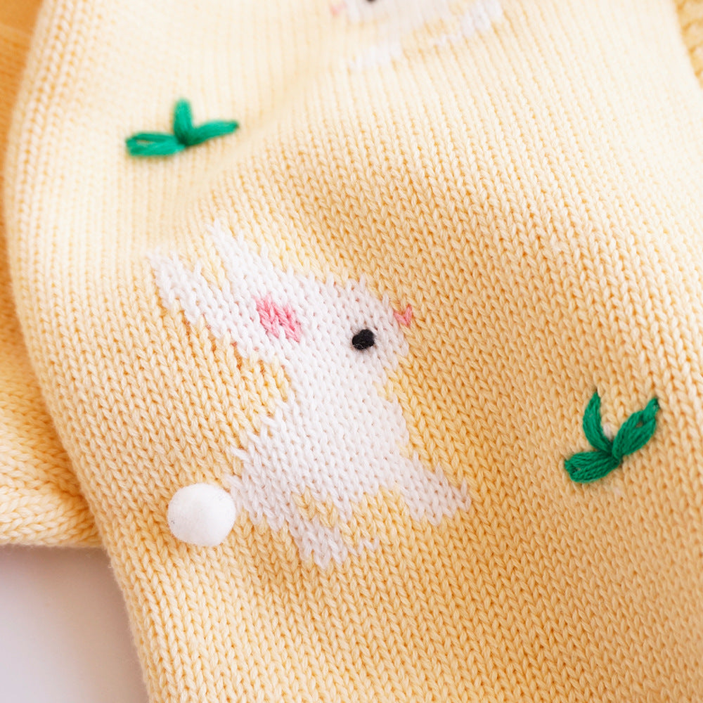 Korean-style girls' baby knitted cardigan sweater for autumn and winter in children's clothing collection