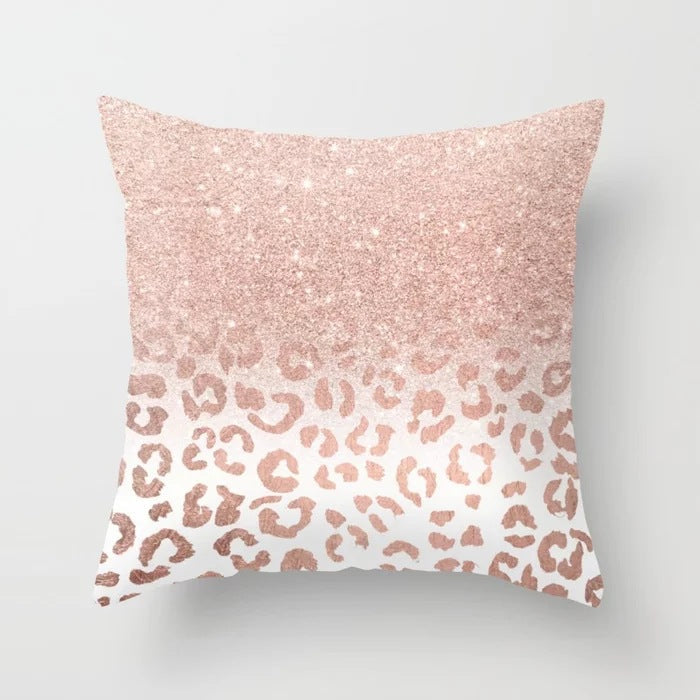 Pink sofa cushion pillowcase, soft decorative cover for home seating