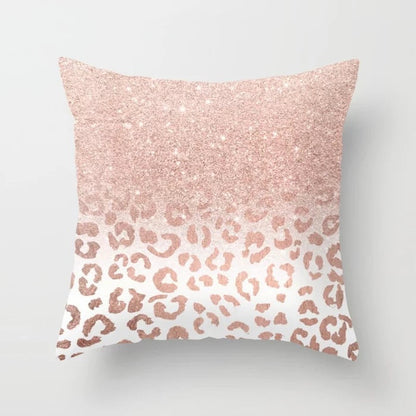 Pink sofa cushion pillowcase, soft decorative cover for home seating
