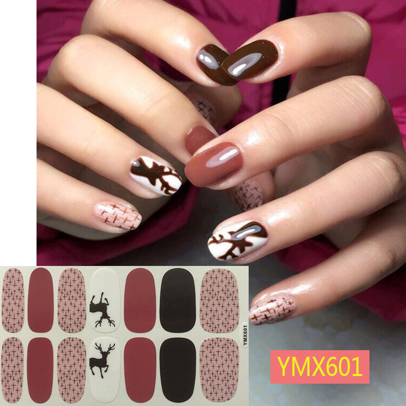 Christmas nail stickers with festive holiday designs in assorted colors