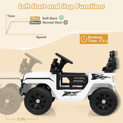 12V kids ride-on truck by GBruno Store featuring realistic design, battery-powered electric vehicle for children.