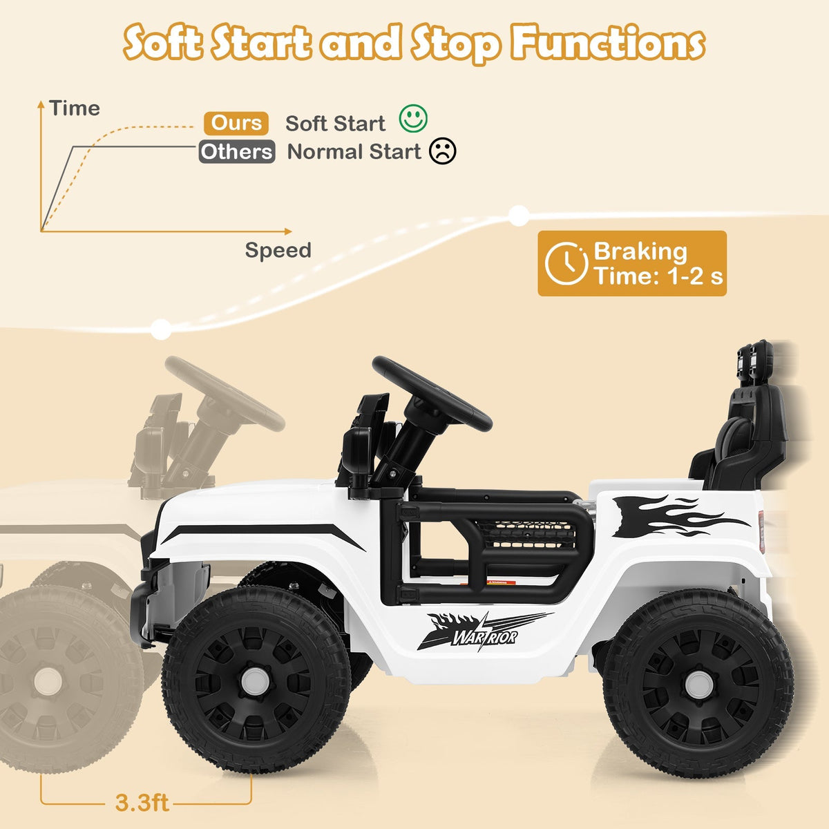 12V kids ride-on truck by GBruno Store, battery-powered electric vehicle with realistic design for children to drive.