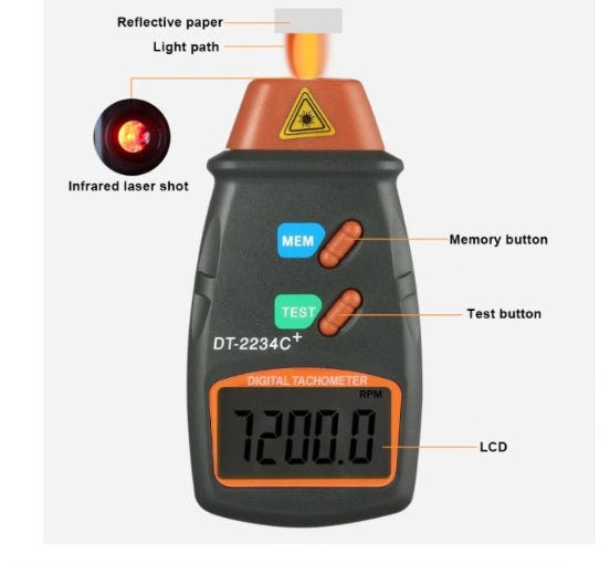 Digital tachometer by My Store with electronic RPM display and compact handheld design