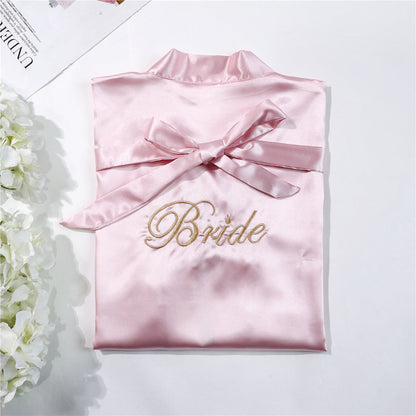 Bridal simulation silk nightgown pajamas in a soft, elegant design