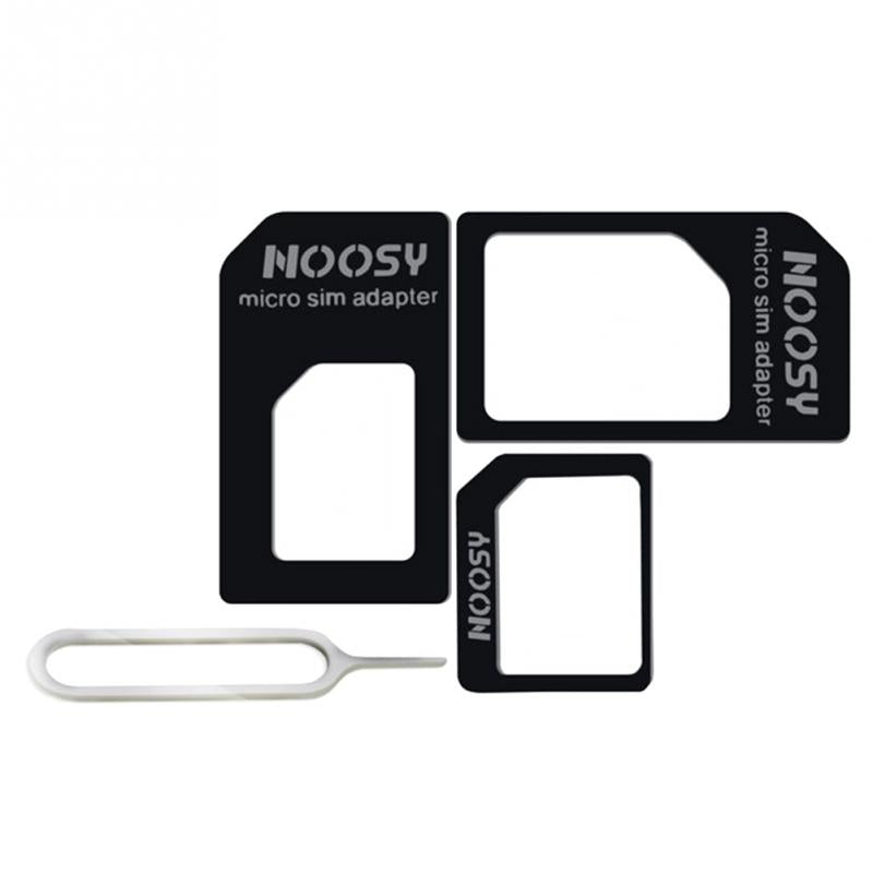 Three-piece SIM card set from My Store, showing standard, micro, and nano SIM sizes