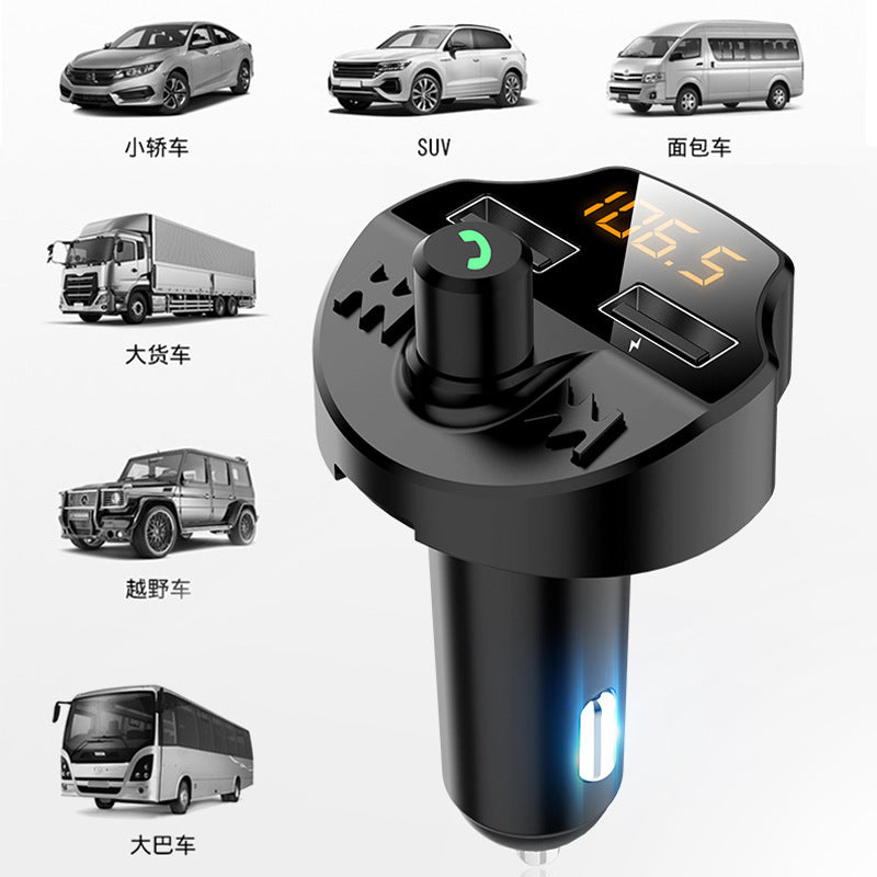T66 car MP3 Bluetooth player by My Store, compact in-car audio adapter with display and control buttons