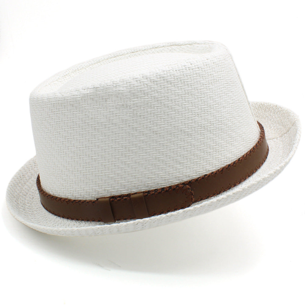 Men’s and women’s same-style French straw hat, natural woven design with wide brim