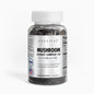 Exuvital Mushroom Extract Complex label showing capsules and ingredients in a clear, close-up view.