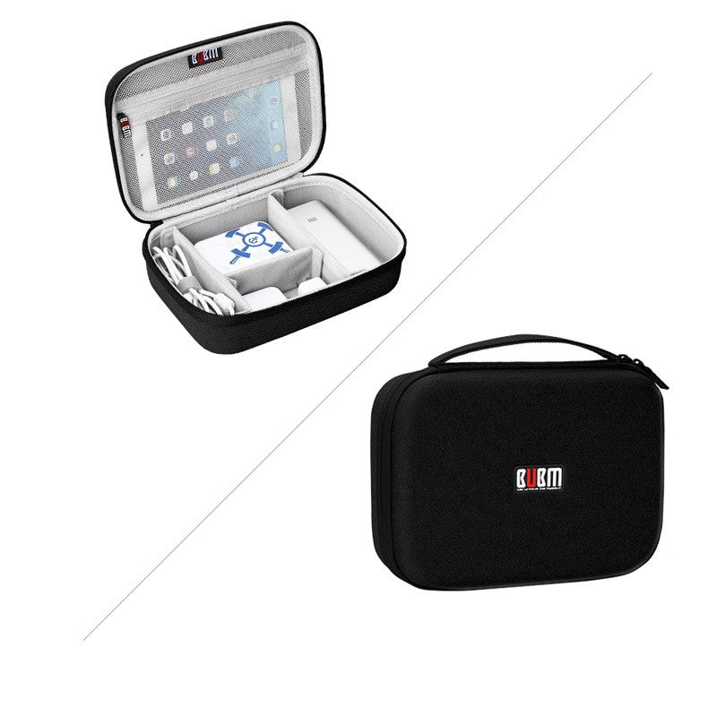 Black multifunctional digital storage bag for headset and electronic accessories
